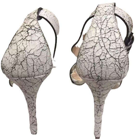 J. Crew Crackled Leather Heels size US 8 NEW White - Picture 6 of 9